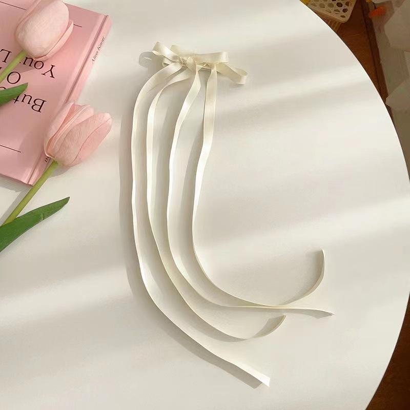Fermaglio per Capelli con Nappa e Fiocco in Perline e Nastro Francese per Bambine – Doppia Pinza Intrecciata Stile Balletto