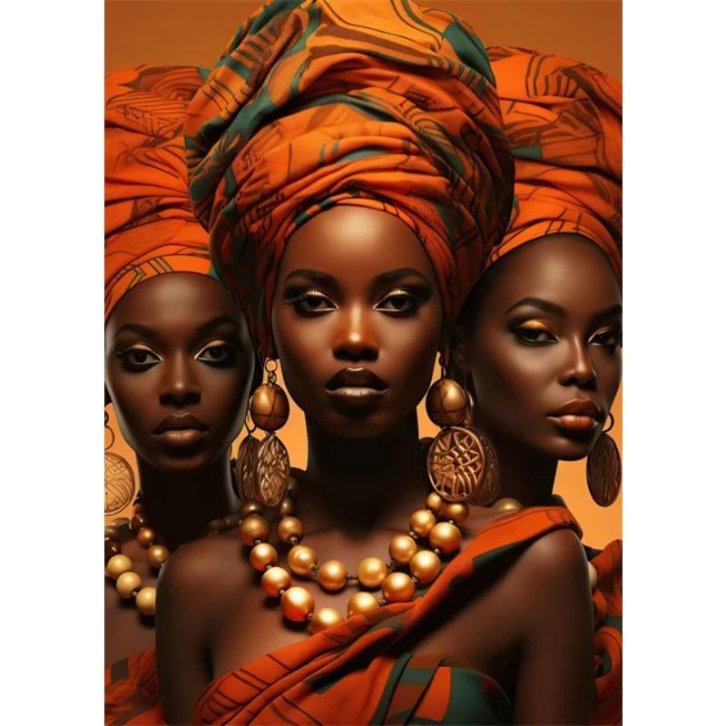 Beautiful African Woman Posters and Prints Canvas Painting Portrait Wall Art Pictures for Living Room Home Decoration No Frame