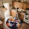 City Fox,Round Area Rug,Carpet Rug for Living Room Bedroom Sofa Playroom Decor,Non-slip Floor Mat