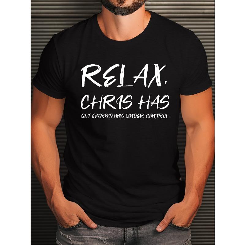 

Humorous Quote T-Shirt for Men - Relaxed CHRIS Graphic Print, Casual Short-Sleeve T-Shirt, Machine Washable 4XL чорний