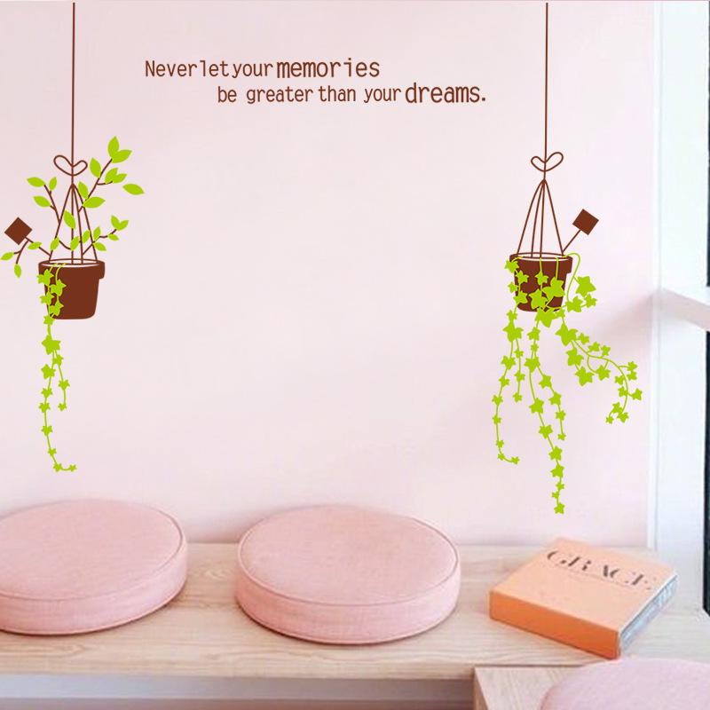 

Настенные наклейки литературное украшение гостиная спальня общежитие стекло самоклеящиеся наклейки маленькие свежие растения и цветы настенные наклейки 50 * 70 piece