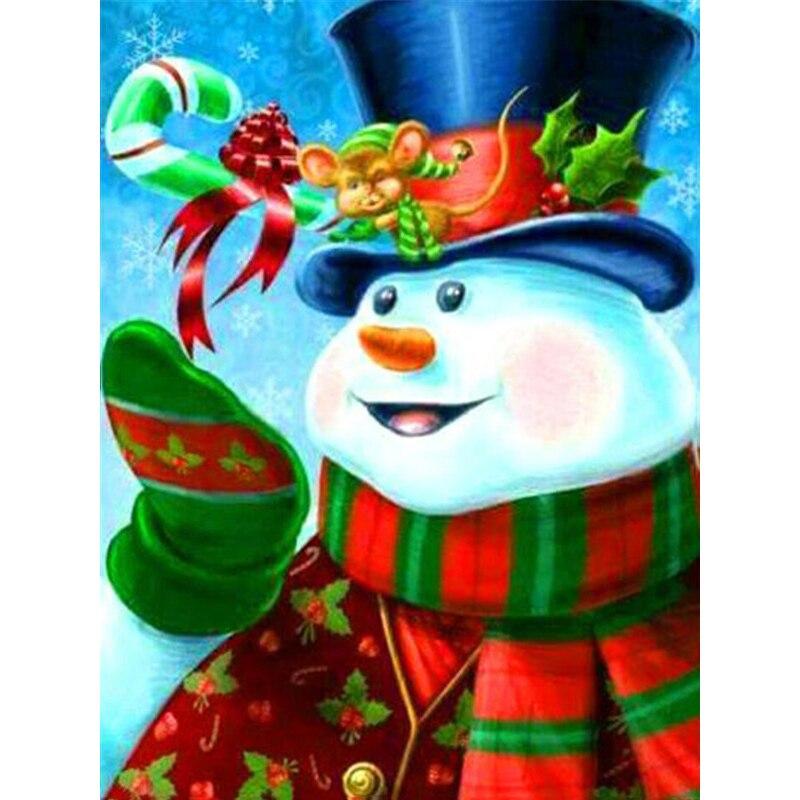 Novo 5D DIY Pintura Diamante Boneco de Neve Bordado Diamante Natal Ponto Cruz Rodada Completa Broca Artesanato Decoração de Casa Arte Presente