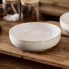 Deep Plate Round Plate Sesame Glaze Plate Retro Style Ceramic Plate Tableware Household Vegetable Plate Fruit Salad Plate