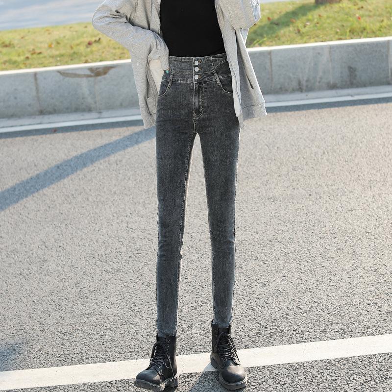 Women's Ultra High Waist Skinny Pencil Jeans Slim Fit High Stretch Tight Denim Pants Japanese Elegant Commuter All Season Long Trousers
