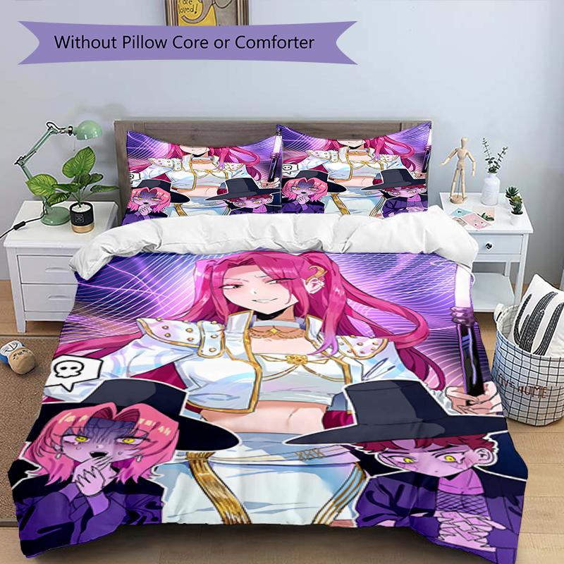 3pcs KPop Demon Hunters MIRA3 Design Cover Set - HD Printed Bedding with 1 Cover and 2 Pillowcases - Perfect for Home and Dorm Decor