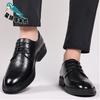 Spring Leather Shoes Men's Business Dress Genuine Leather Soft Sole Pointed Black Leather Shoes