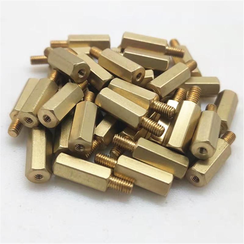 M3 To M2 Hexagonal Copper Stud for Circuit Board Support and Isolation