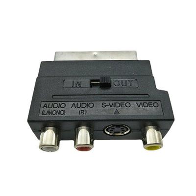 21-Pin Scart Adapter Av Block zu Cinch Phono Composite S-Video Mit In/Out Schalter Scart Adapter Av Block