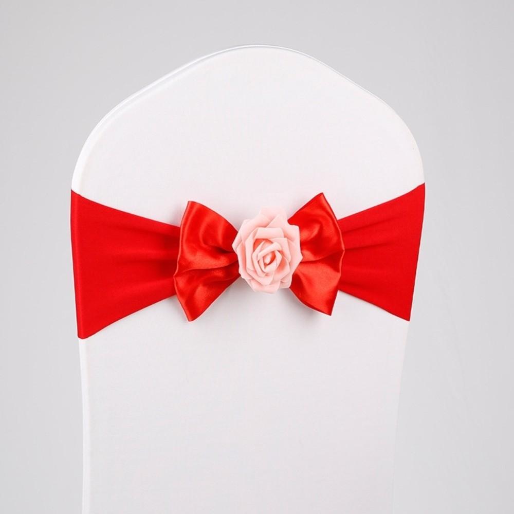 2 Stück Wiederverwendbare Stuhl Fliege Vintage Stuhllehne Blume Satin Stuhlschärpen Band Hochzeit