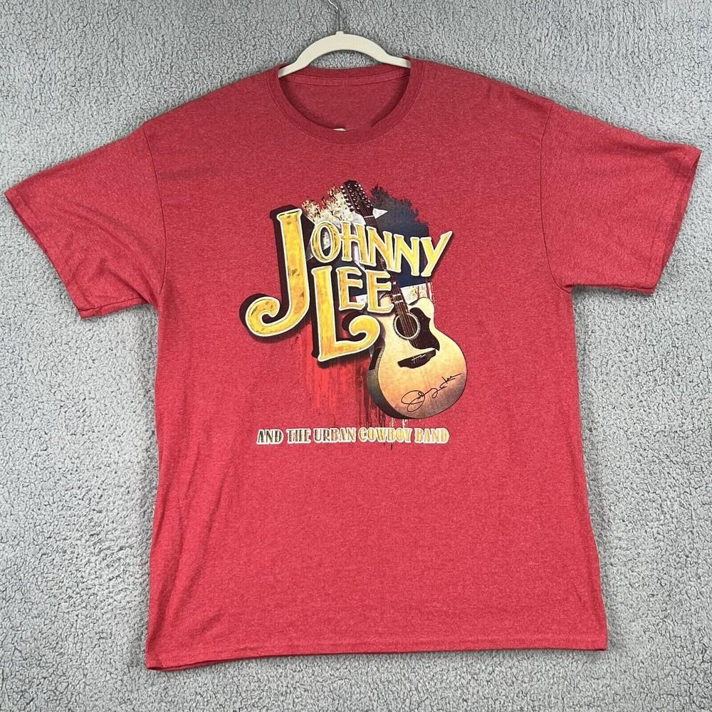 

Johnny Lee and Urban Cowboy Band Shirt Short Sleeve Red Unisex S-5XL Unisex T-Shirt XXL