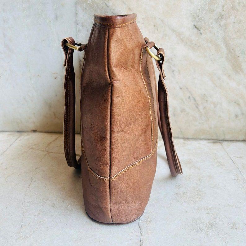 Женская кожаная сумка премиум-класса//сумка через плечо 12 x 16 x 4.5 in коричневый — фото 3