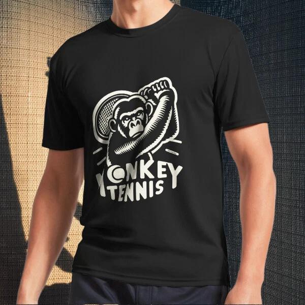 Men s and Women s T-shirts Monkey Tennis XXL