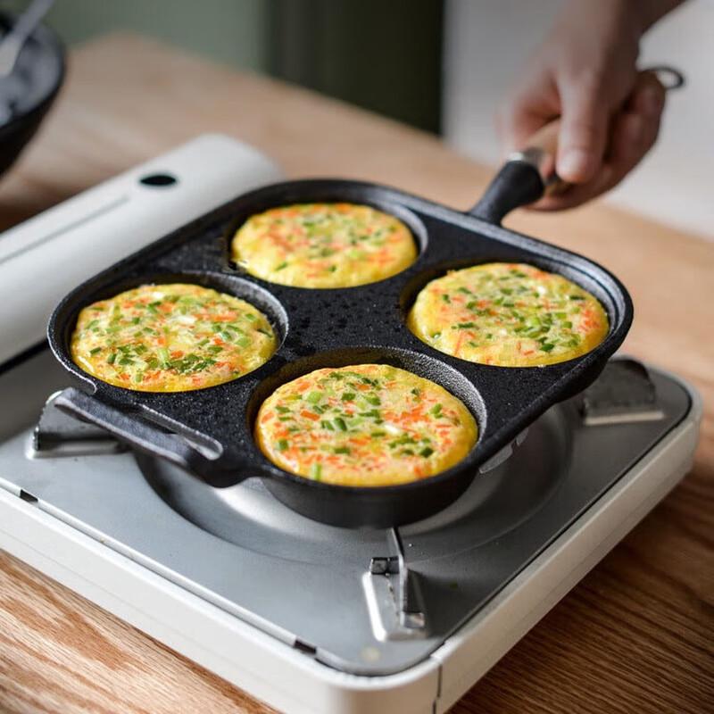 ZISIZ Cast Iron 7-Hole Frying Pan Set