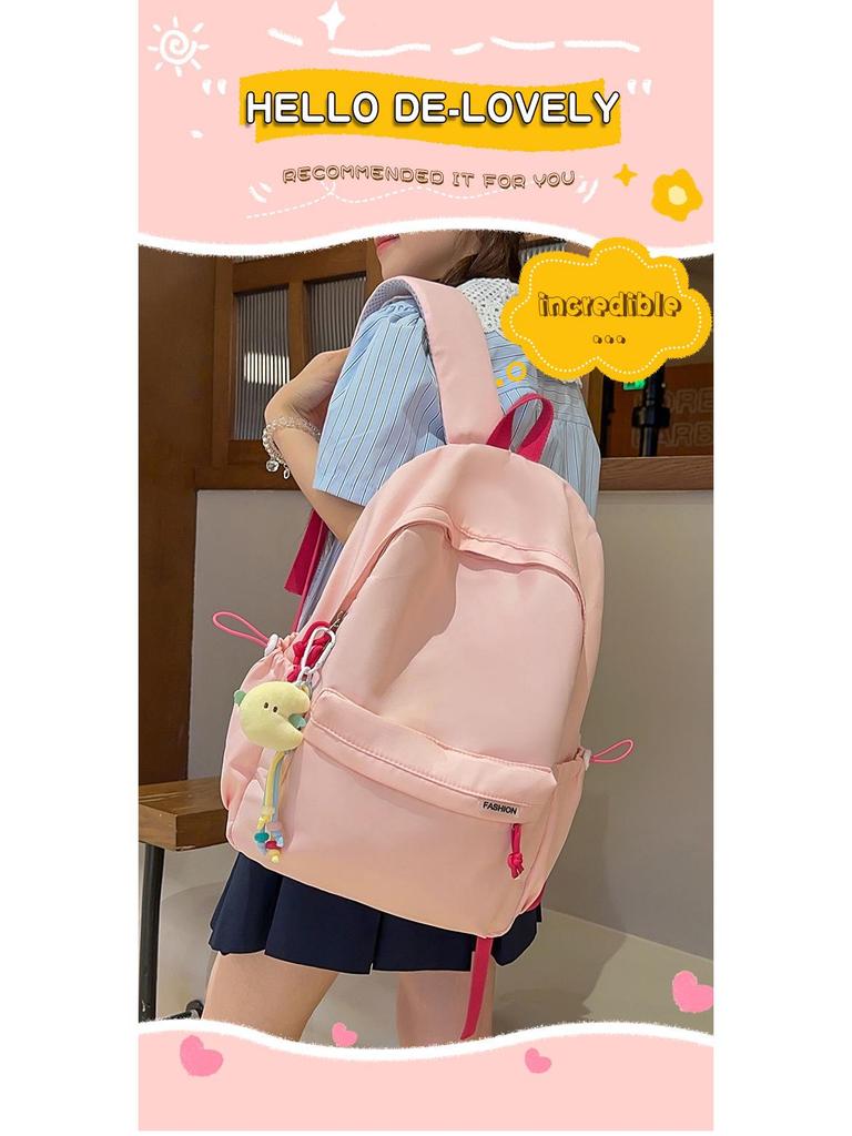 Zaino versatile in tinta unita: Leggero e Semplice per Studenti delle Scuole Medie e Superiori.
