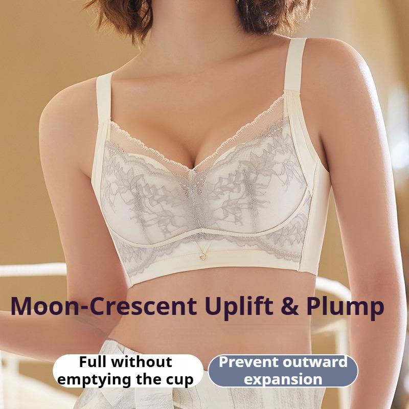 Lace Lingerie for Women Medium Thickness Push-up Supports Side Breasts Anti-sagging Shaping Bra Wire-free Sexy Bra
