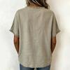 Ladies' Casual And Fashionable Round Neck Loose Linen Short Sleeved Top