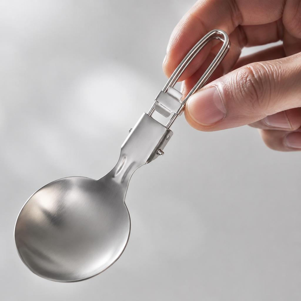 Acciaio Inossidabile 304 Pieghevole da Campeggio all'Aperto Mestolo per Zuppa Portatile Leggero Utensile da Cucina per Escursionismo Zaino in Zaino Viaggio