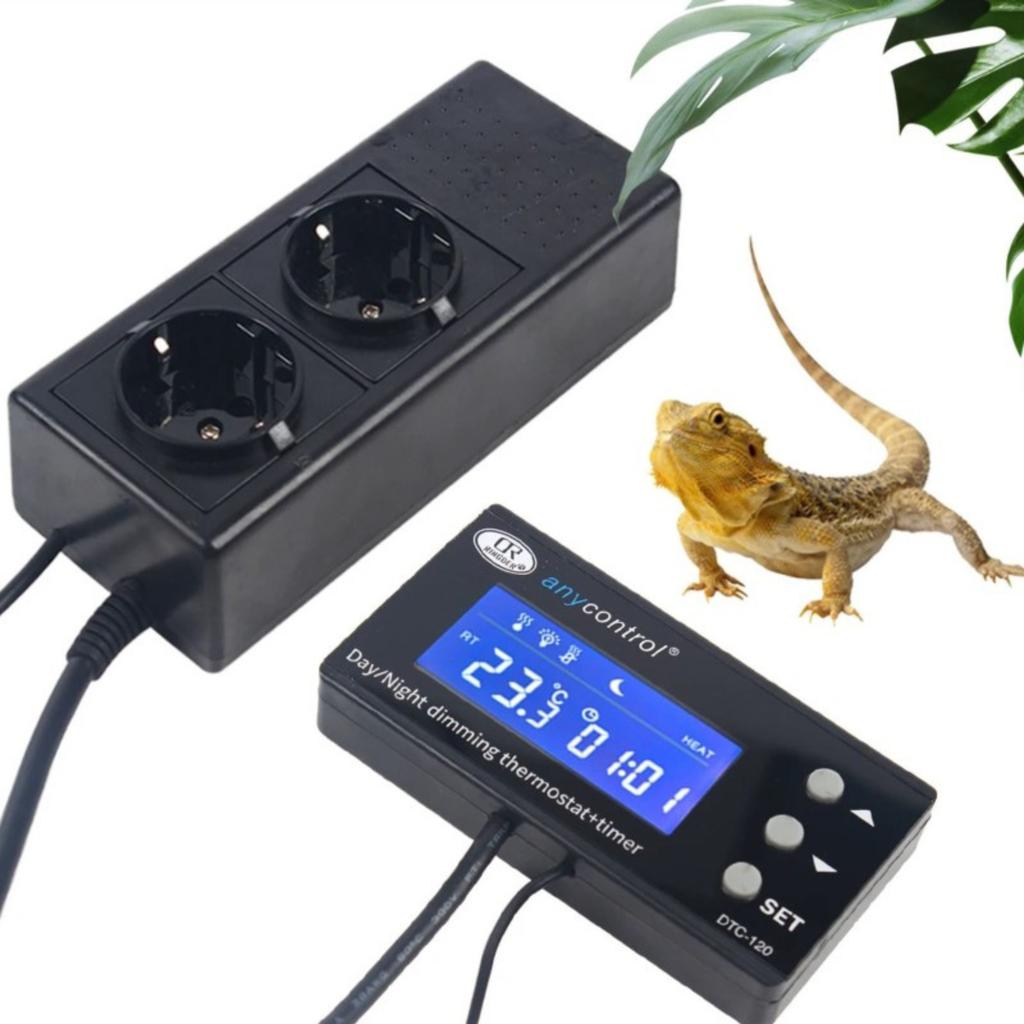 Ringder DTC-120 - Thermostat with Dimming, Day/Night Mode and Timer for Terrarium