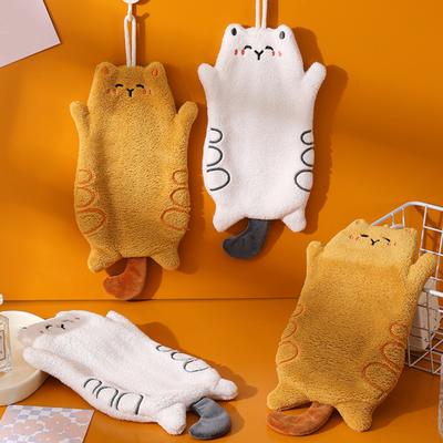 Handtuch, super saugfähig, schnell trocknend, extra weich, Cartoon-Katzenform, zum Aufhängen, abwischbares Handtuch, Badezimmer-Accessoires