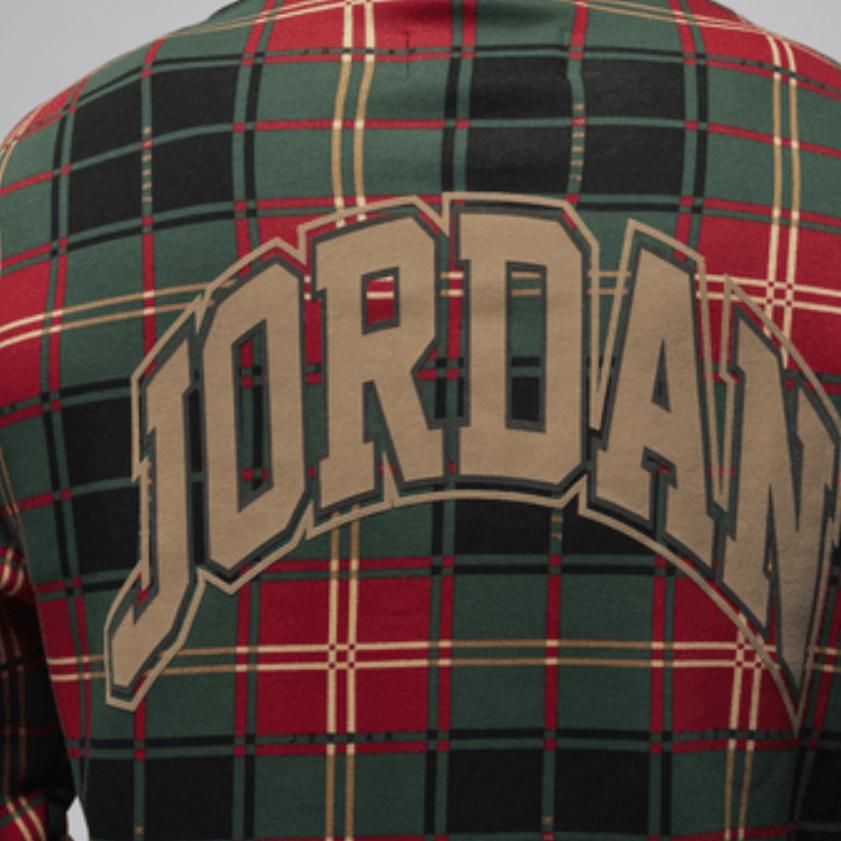 Jordan Sudadera con capucha a cuadros de manga larga holgada para hombre Tops DV1578-687