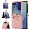 Simple Fashion Leather Wallet Card Slot Phone Case For Samsung Galaxy Z Flip 7 FE 6 5 4 with Ring Holder Grip Shockproof Cover