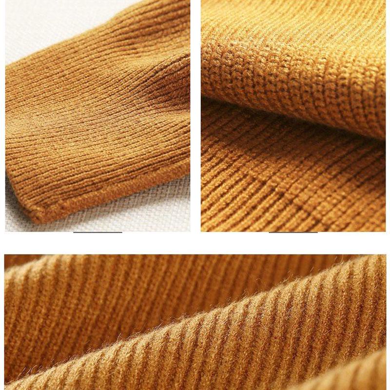 Sexy Hanging Neck Pullover Sweater Solid Color Casual Off shoulder Sweater Autumn Winter Korean Knitwear Long-sleeve Knitted Sweater Jacket Outer Wear