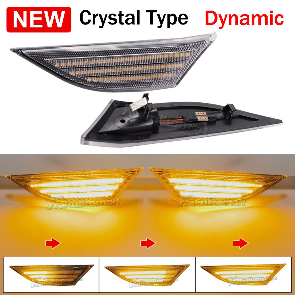 2Pcs Dynamic LED Turn Signal Side Marker Light Repeater Lamp For Porsche Boxster Cayman 982 981 718 Spyder 991 911 Carrera