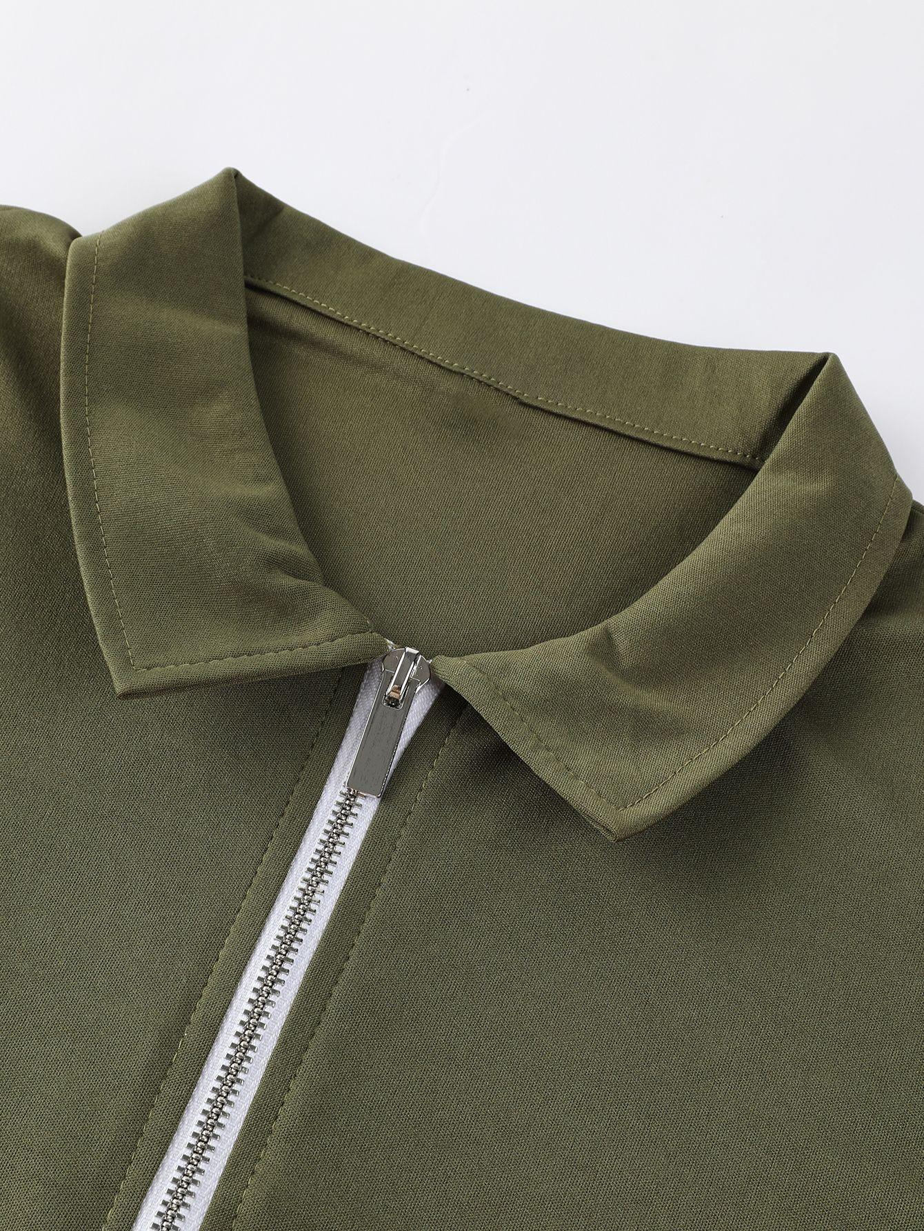 Летняя мужская рубашка поло больших размеров на молнии — фото 14