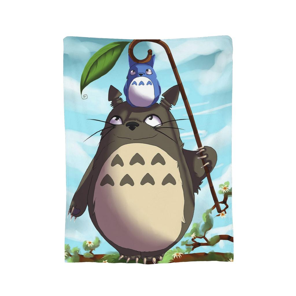 Cute T-Totoros Miyazaki Hayao Blanket Flannel Textile Decor Multi-function Super Soft Throw Blankets for Bed Office Bedspread