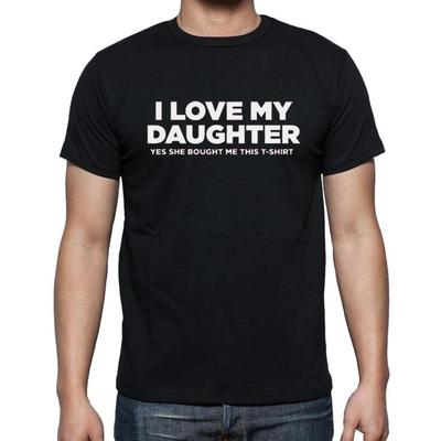 Zabawne koszulki I Love My Daughter Graficzne Bawełniane Streetwear Krótki rękaw Tata Ojciec Harajuku Koszulka Odzież męska