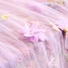 Elegant Birthday Table Decor Lace Embroidery Floral Tablecloth, 3D Flower Tulle Sheer Cover, Seasonal Tablecloth for Party Colorful Cloth Wedding