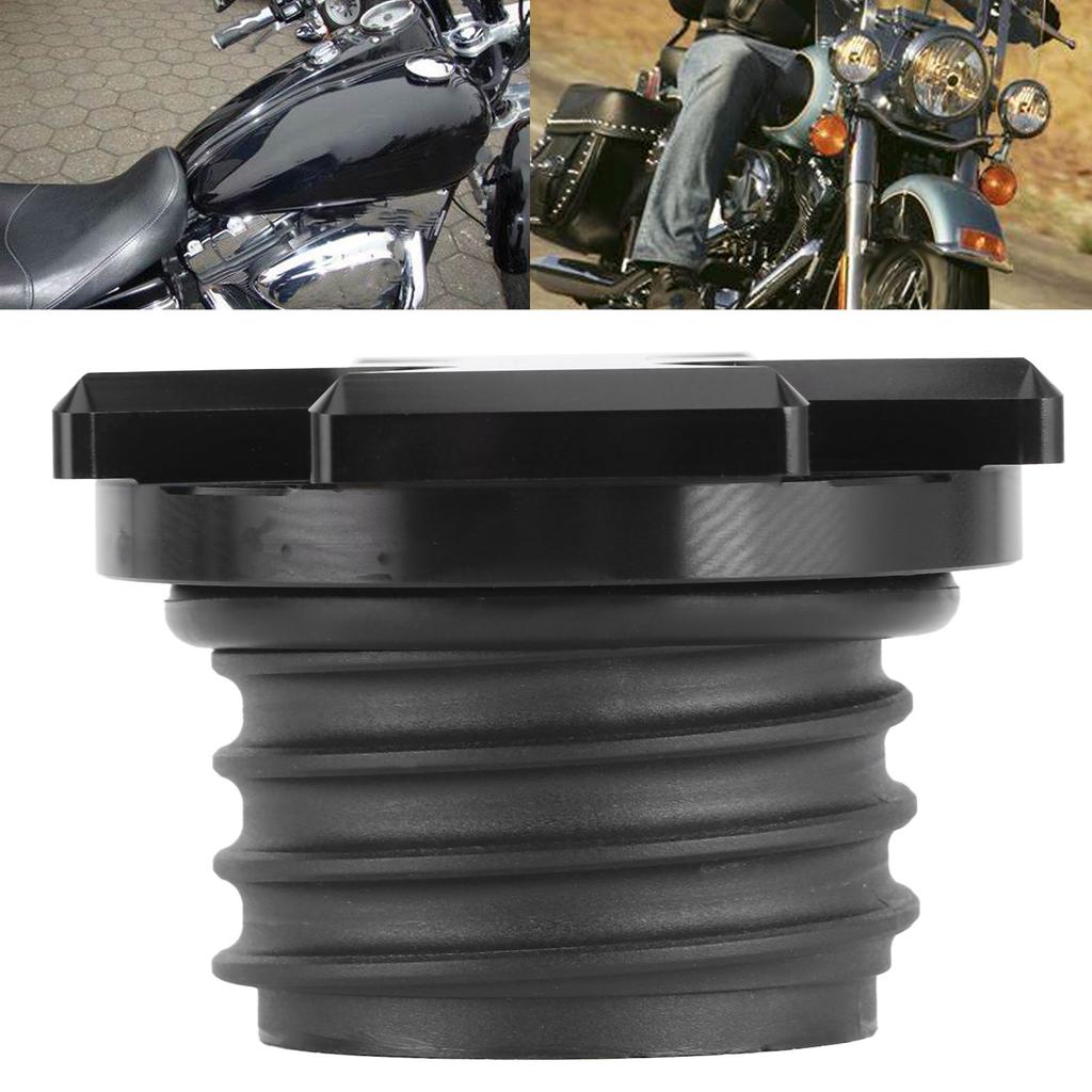Billet Aluminum Fuel Oil Tank Cover Cap Replacement Black Color Motorcycle Accessory