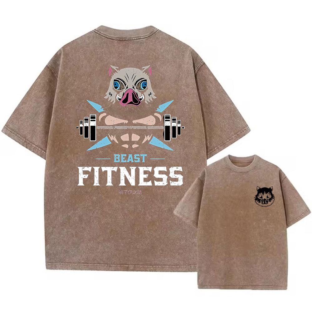 Unisex Anime Acid Washed Tshirts 100% Cotton Retro Harajuku Style Printed Wash Tshirts Oversize Sports And Leisure Hip Hop
