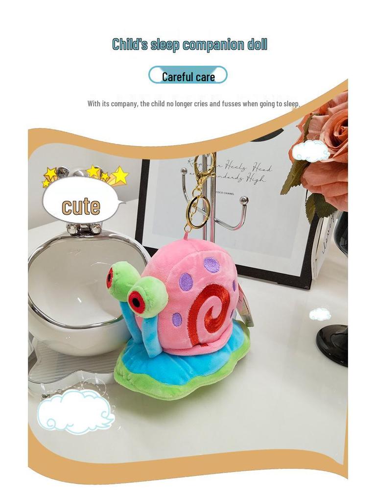 SpongeBob & Patrick Plush Dolls, Snail Pendant, Squidward Keychain Bag Charm