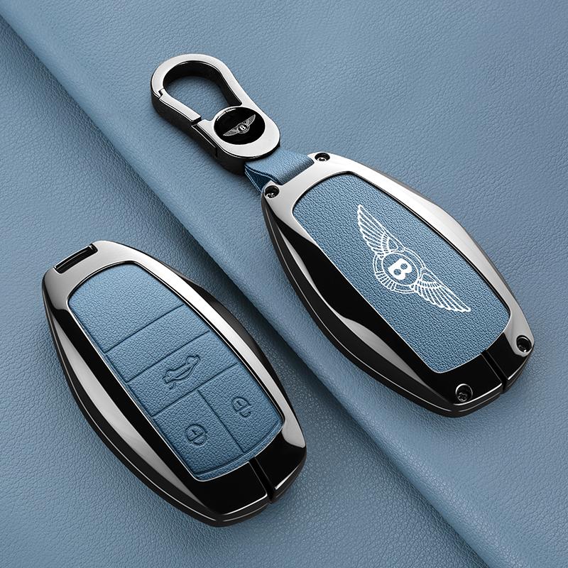 Zinc Alloy Car Key Fob Case Cover Protector Shell 3/4 Buttons for Bentley Flying Spur Continental GT Bentayga Mulsanne Accessory