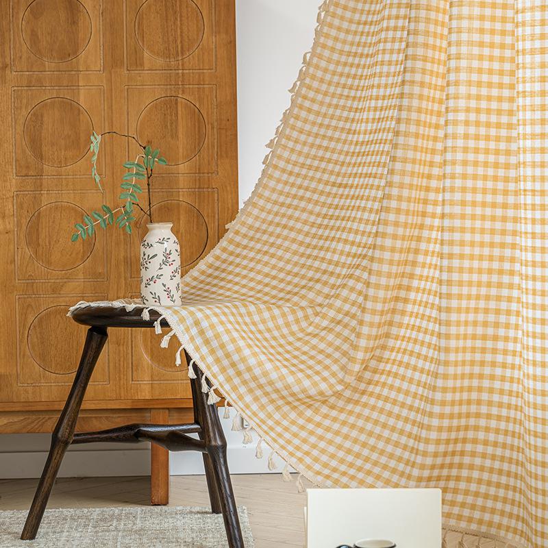 Japanese Style Linen Cotton Semi Blackout Curtains Short Curtain For Living Room Bedroom Kitchen Door Partition