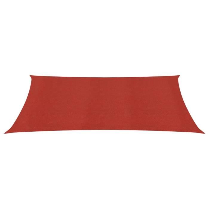 VidaXL Shade Sail 160 G-m² Red 2x5 M HDPE