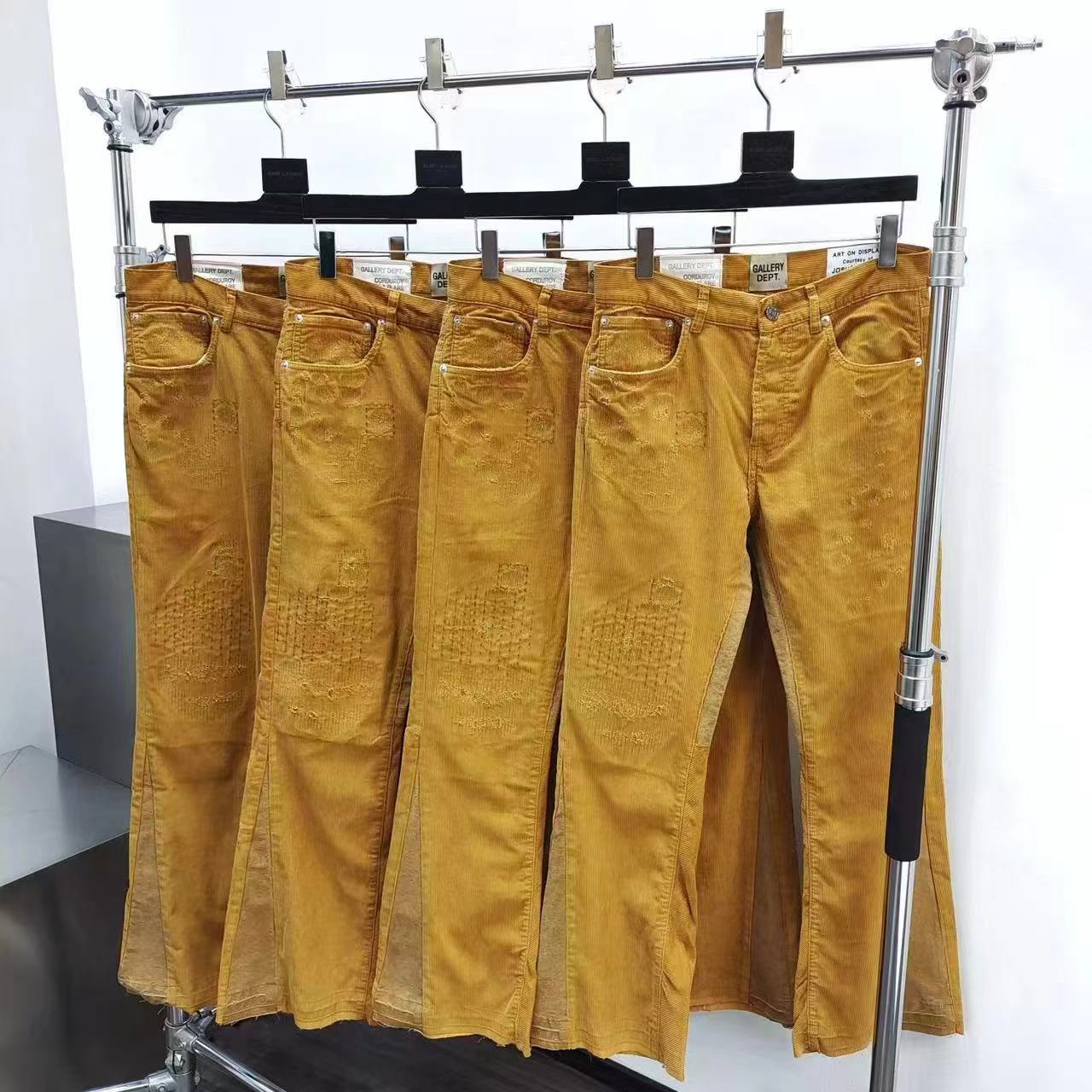 Trendy Flared Jeans, Washed, Distressed, Patchwork