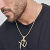1 Stück Herren-Streetwear-Schmuckaccessoires, exquisite Halskette mit Anhänger aus weißem Zirkonia