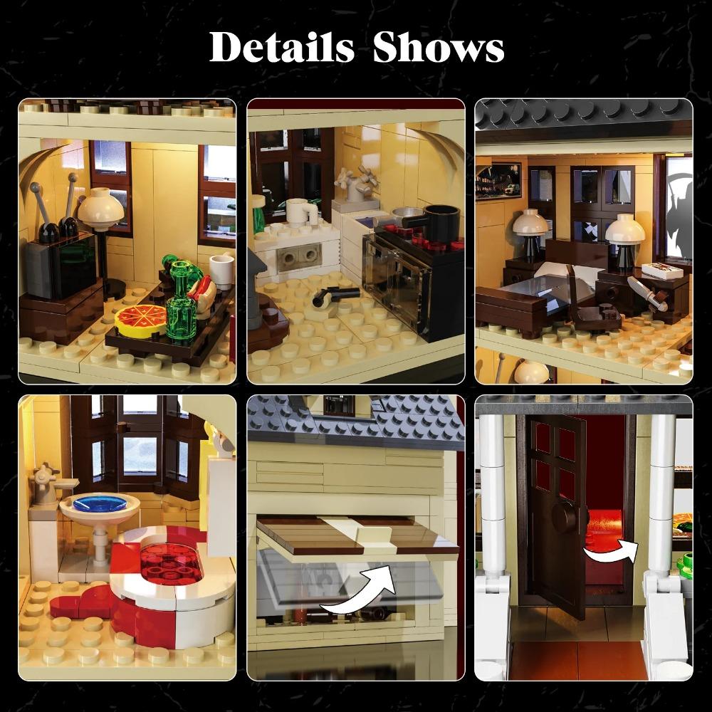 Ensemble Blocs de Construction Spring Hill Estate Horreur Film Ghostface Maison Briques Jouets Éducatifs Cadeaux Halloween pour Adultes[1275PCS]