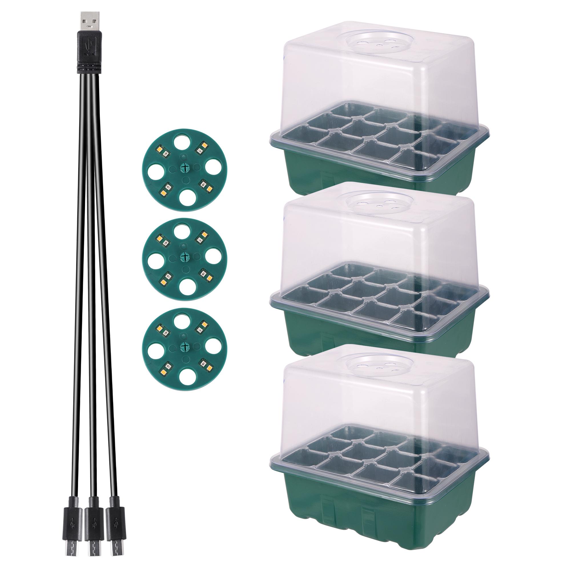 

Ящик для детского лотка с более высокой крышкой и растущим светом, 6/12 ячеек, светодиодный, полный спектр, горшок для посадки сочных цветов, горшок для прорастания