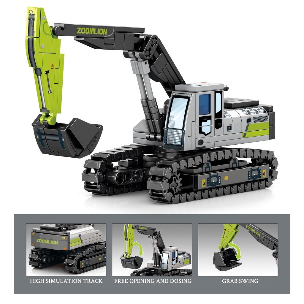 Engineering Building Blocks City Construction Children Toy Cement Mixer Truck Crane Excavator Mini Bulldozer for Boy Gifts