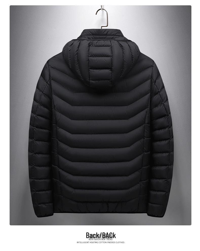 Men's Dual-Control USB Heated Cotton Coat with Nine-Zone Electric Heating