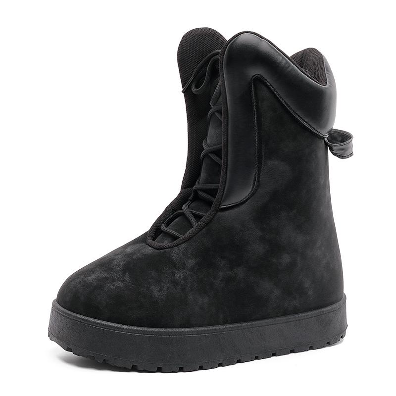 

Men s High Top Snow Boots Outdoor Street Soft Thickened Cold proof Warm Soft Non Slip Holiday Gifts Men s Boot New Autumn Winter 39 чёрный