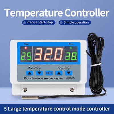 Digitální regulátor teploty 220V Max 5000W Digitální termostat 30A -19 až 99℃ Spínač regulátoru teploty LCD XH-W3103