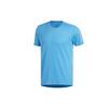 adidas T Shirts Men's Aqua Blue Crew Neck Moderate Straight Fit DX1313