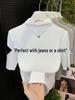 Women's Black Ribbed Three-Quarter Sleeve Slim-Fit Half-High Neck T-Shirt for Spring/Autumn 2025
