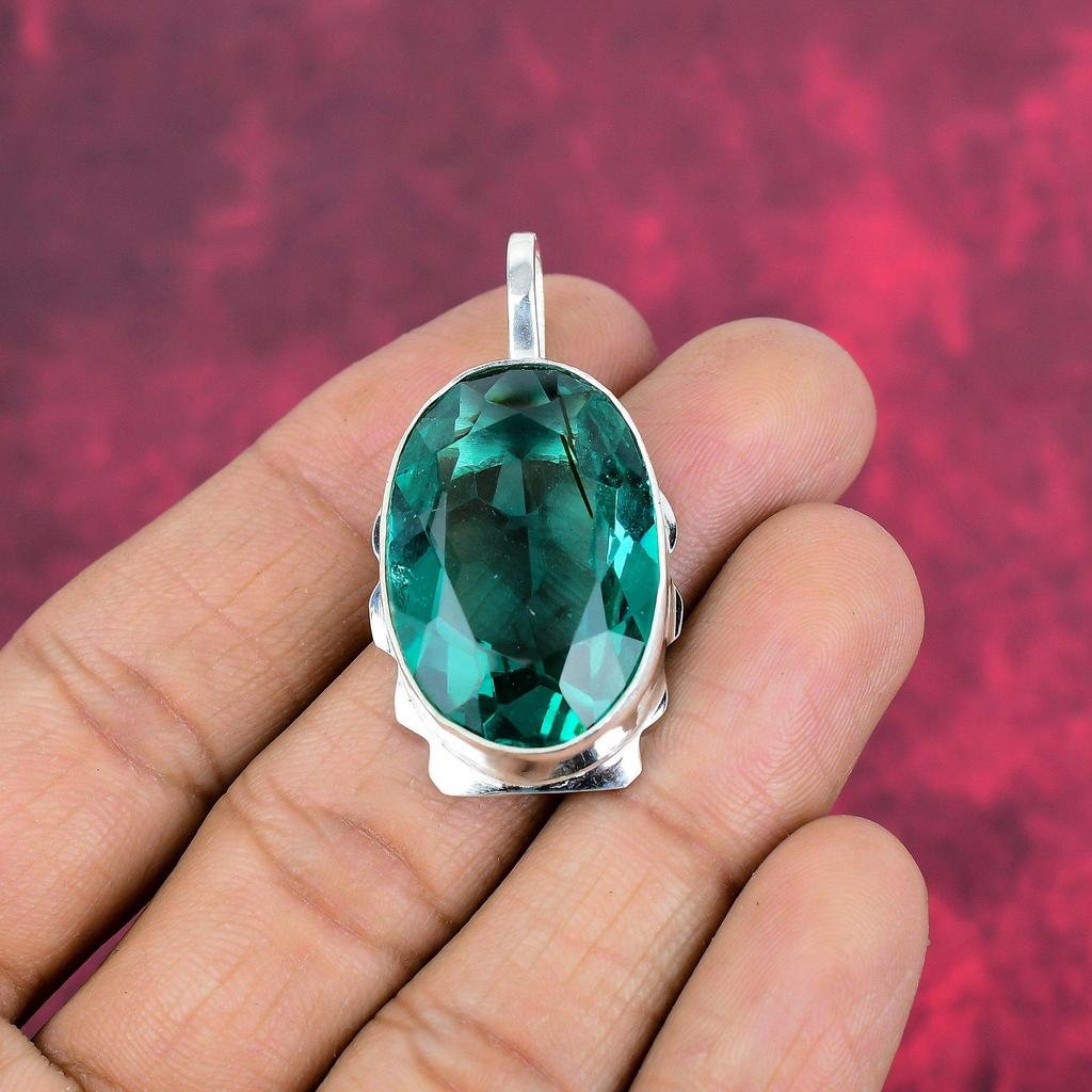 Aqua Apatite Pendant, 925 Solid Sterling Silver Pendant Handmade Gemstone Jewelry, Gifts For Wife Brand New Pendant