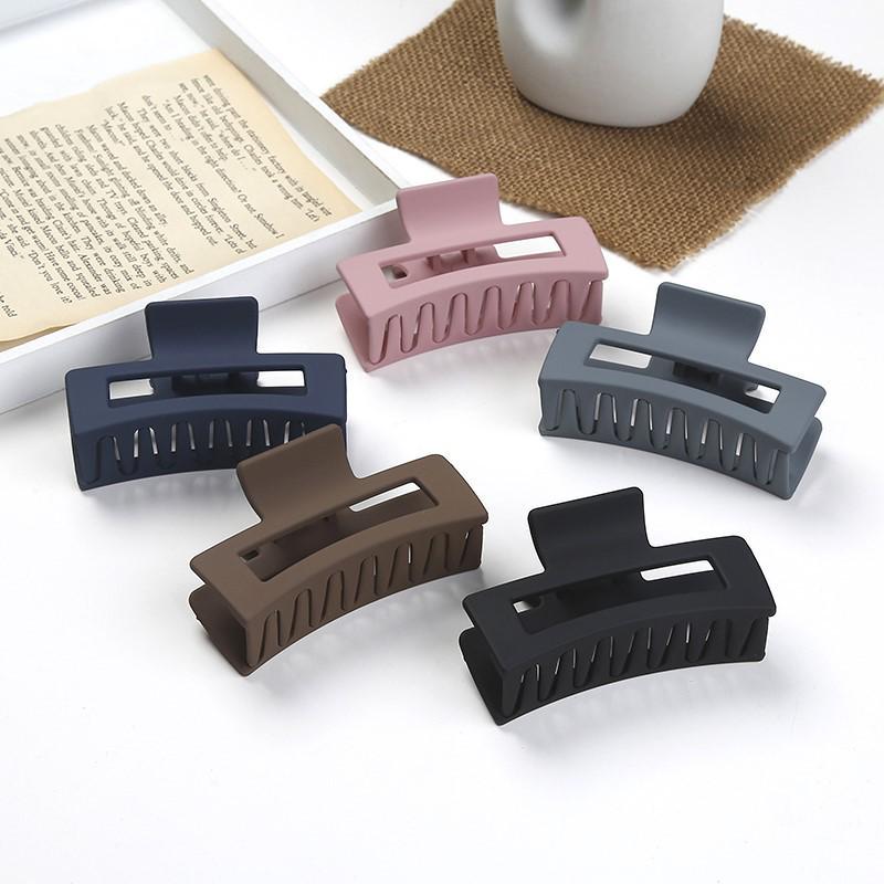 High-End Frosted Solid Color Hair Clip for Women