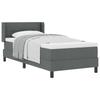 Box Spring Bed with Headboard Dark Grey 200 X 100 Cm Fabric